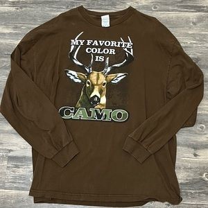 ‘MY FAVORITE COLOR IS CAMO’ MEN’S HUNTING LONG SLEEVE 2XL